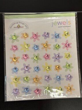 Doodlebug Design Inc Jewels 36pc Pastel Assortment Self Adhesive Gems 6 Colors S